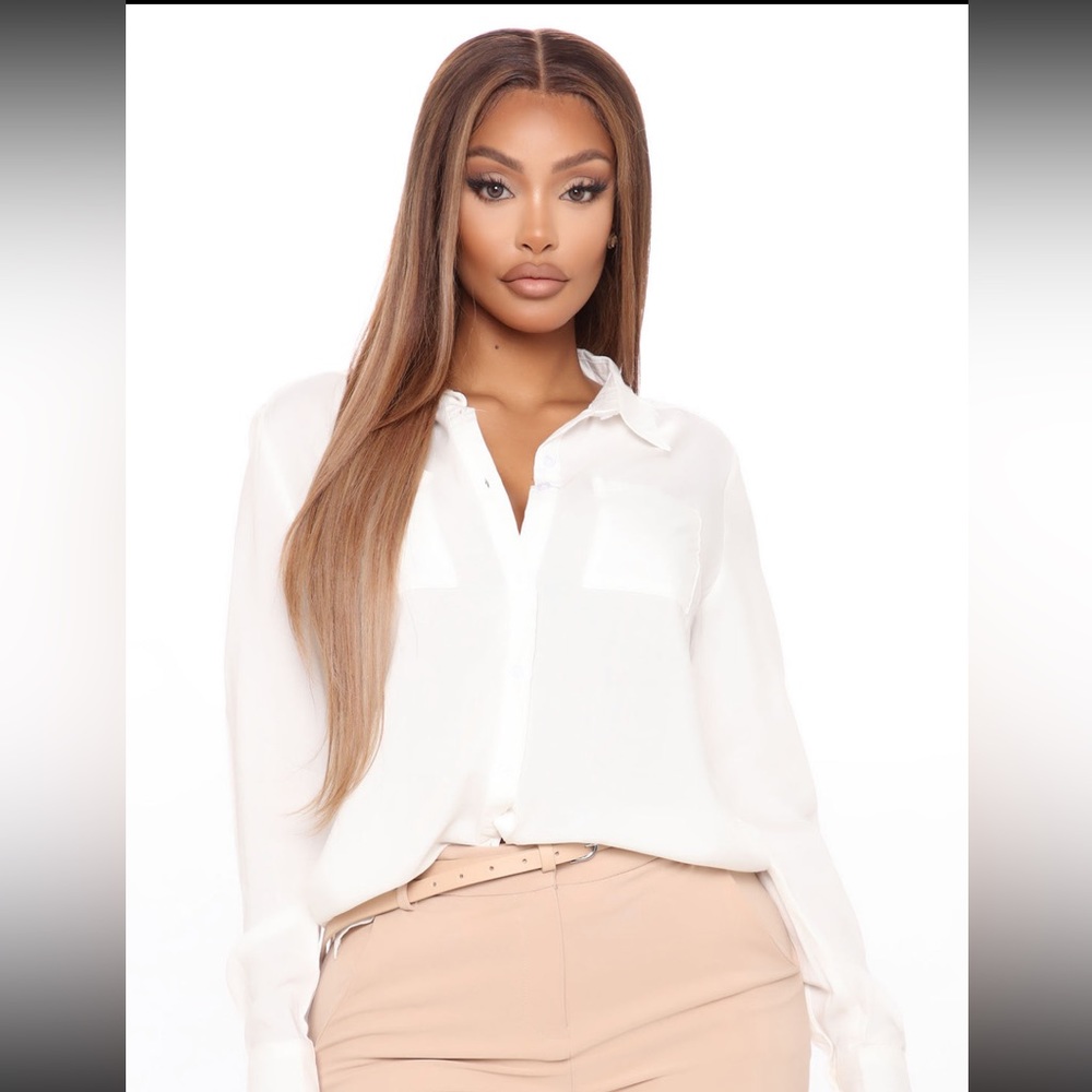 Fashion Nova Aurora Woven Top- Off white- size small *NEVER WORN* - Picture 2 of 12